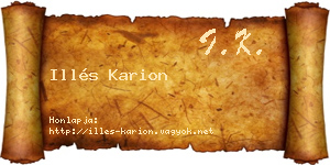 Illés Karion névjegykártya